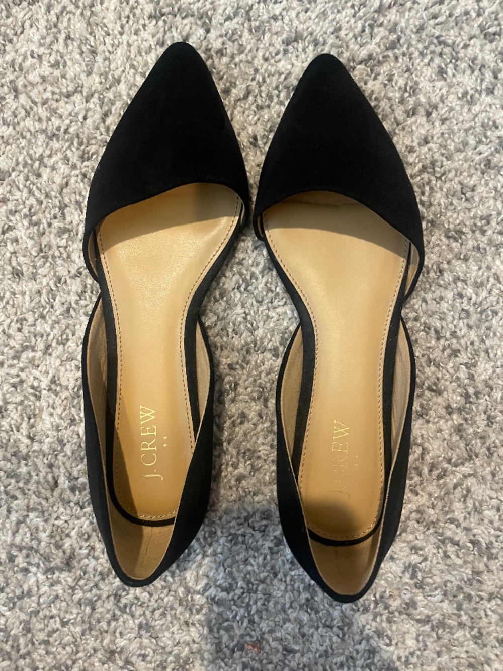 J Crew black suede flats